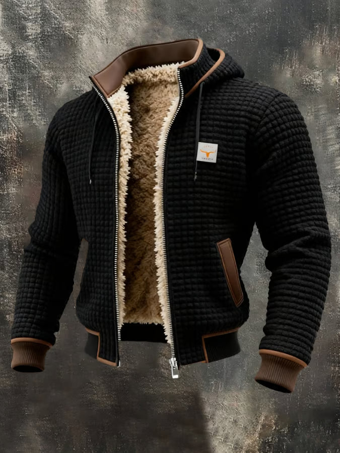 Henrik | Gefütterte Kapuzenjacke aus Waffelstrick