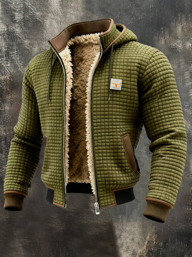 Henrik | Gefütterte Kapuzenjacke aus Waffelstrick
