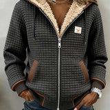 Bridgette | Gemütliche Texturierte Zip-Up Kapuzenjacke