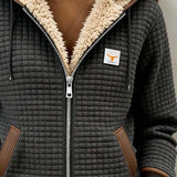 Bridgette | Gemütliche Texturierte Zip-Up Kapuzenjacke